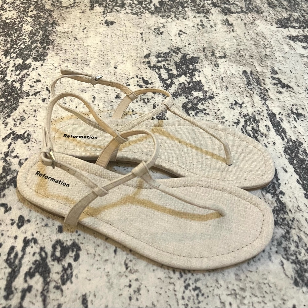 reformation thea linen sandals size 9 new May sale - Picture 4 of 8